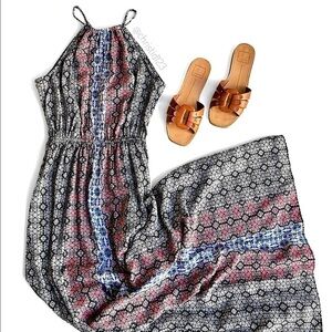 Bloomingdale’s AQUA Tile Print Maxi Dress